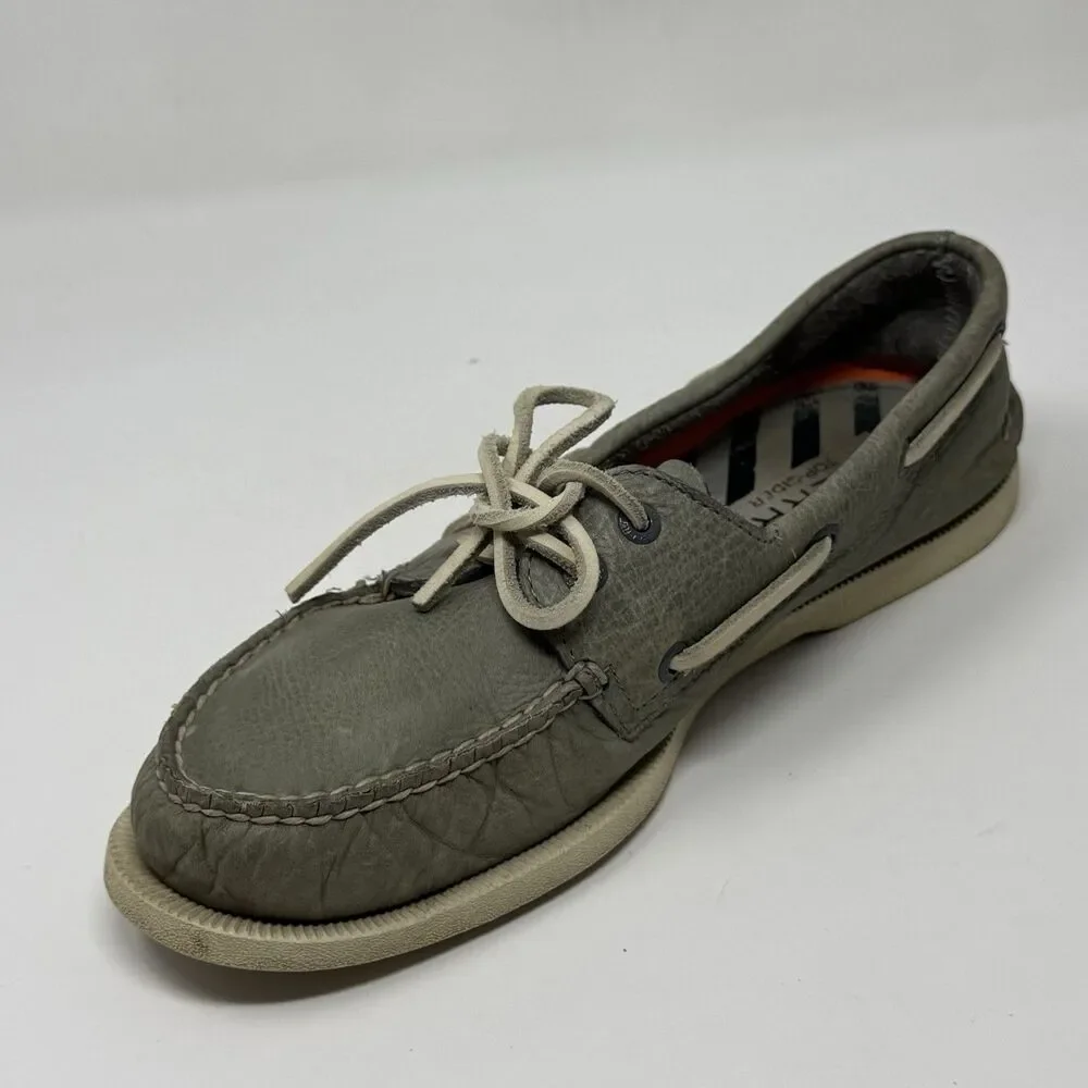 Sperry Top Sider Daytona Boat Shoes Mens 9.5 M Green Leather 2 Eye Preppy